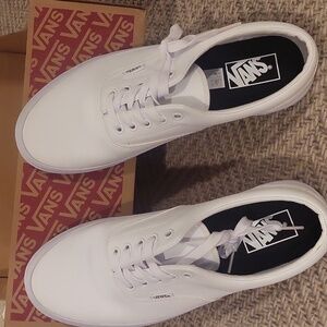 Mens White Leather Vans, brand new with box